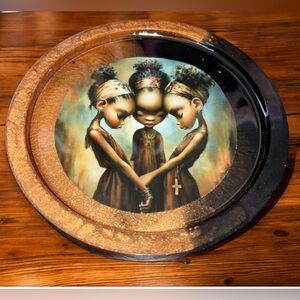 NORE’S NOVELTIES Handcrafted Round Decorative Tray/ Saucer “Covenant”